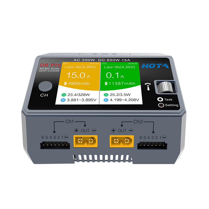 HOTA D6 Pro siyah AC 200w DC 2 - Hota D6 Pro Dual Lipo Charger incelemesi ve fiyatı